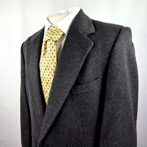 J.G. Hook Cashmere Blend Blazer Men's 42R‎ Charcoal Gray Jacket Old Money Preppy